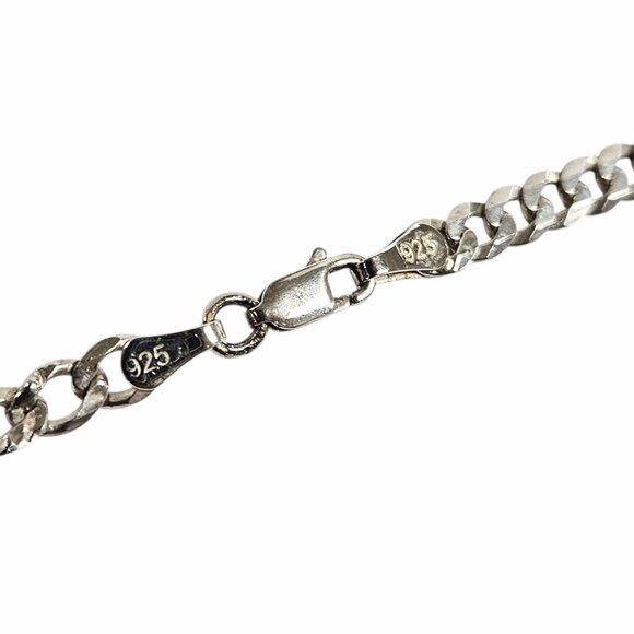 Unisex .925 Silver Cubank link Necklace - Picture 4 of 7